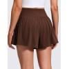 imageCRZ YOGA Softretch 2 in 1 Flowy Shorts for Women  High Waisted Causal Yoga Lounge Workout with PocketsLava Brown