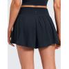imageCRZ YOGA Softretch 2 in 1 Flowy Shorts for Women  High Waisted Causal Yoga Lounge Workout with PocketsTrue Navy