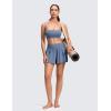 imageCRZ YOGA Softretch 2 in 1 Flowy Shorts for Women  High Waisted Causal Yoga Lounge Workout with PocketsWashed Denim