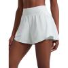 imageCRZ YOGA 2 in 1 Double Layer Running Shorts for Women 3  High Waisted for Athletic Tennis Workout with Zip PocketsOcean Air