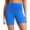 imageCRZ YOGA Butterluxe No Front Seam Biker Shorts 6  High Waisted Lounge Pilates Workout Athletic Womens Buttery SoftSparkle Blue