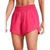 imageCRZ YOGA Dolphin Athletic Shorts for Women 5  Mid Waisted Quick Dry for Running Workout Gym Track with Zip PocketLip Gloss Pink