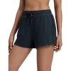 imageCRZ YOGA Drapey 2 in 1 Athletic Shorts for Women  High Waisted V Slit Casual Tennis Running with PocketsTrue Navy