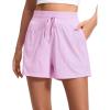 imageCRZ YOGA Lightweight Casual Shorts for Women 35  High Waisted Linerless for Athletic Lounge Hiking with Zip PocketsVita Pink