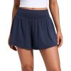 imageCRZ YOGA Softretch 2 in 1 Flowy Shorts for Women  High Waisted Causal Yoga Lounge Workout with PocketsClub Blue