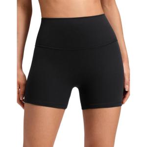 imageCRZ YOGA Butterluxe No Front Seam Biker Shorts 4  High Waisted Lounge Pilates Workout Athletic Womens Buttery SoftBlack
