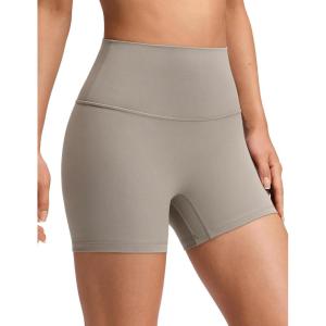 imageCRZ YOGA Butterluxe No Front Seam Biker Shorts 4  High Waisted Lounge Pilates Workout Athletic Womens Buttery SoftWarm Ash Grey