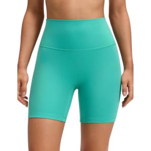 imageCRZ YOGA Butterluxe No Front Seam Biker Shorts 6  High Waisted Lounge Pilates Workout Athletic Womens Buttery SoftAtlantis Green