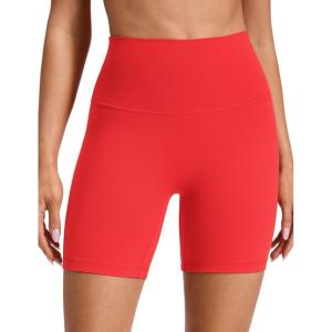 imageCRZ YOGA Butterluxe No Front Seam Biker Shorts 6  High Waisted Lounge Pilates Workout Athletic Womens Buttery SoftDeep Red