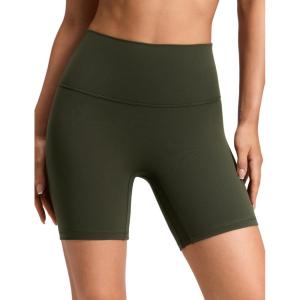 imageCRZ YOGA Butterluxe No Front Seam Biker Shorts 6  High Waisted Lounge Pilates Workout Athletic Womens Buttery SoftOlive Green