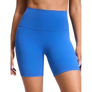 imageCRZ YOGA Butterluxe No Front Seam Biker Shorts 6  High Waisted Lounge Pilates Workout Athletic Womens Buttery SoftSparkle Blue