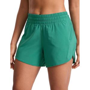 imageCRZ YOGA Dolphin Athletic Shorts for Women 5  Mid Waisted Quick Dry for Running Workout Gym Track with Zip PocketCascadia Green