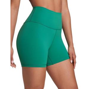 imageCRZ YOGA Naked Feeling Biker Shorts 4  High Waist Yoga Workout Running Gym Spandex WomensCascadia Green