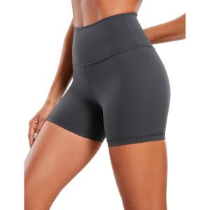 imageCRZ YOGA Naked Feeling Biker Shorts 4  High Waist Yoga Workout Running Gym Spandex WomensMysterious Grey