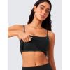 imageCRZ YOGA Butterlift Adjustable U Back Crop Tank Tops for Women  Padded Camisole Scoop Neck Workout Longline Sports BrasBlack
