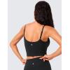 imageCRZ YOGA Butterlift Adjustable U Back Crop Tank Tops for Women  Padded Camisole Scoop Neck Workout Longline Sports BrasBlack