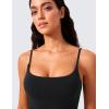 imageCRZ YOGA Butterlift Adjustable U Back Crop Tank Tops for Women  Padded Camisole Scoop Neck Workout Longline Sports BrasBlack