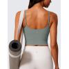 imageCRZ YOGA Butterlift Adjustable U Back Crop Tank Tops for Women  Padded Camisole Scoop Neck Workout Longline Sports BrasGrey Sage
