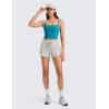 imageCRZ YOGA Butterlift Adjustable U Back Crop Tank Tops for Women  Padded Camisole Scoop Neck Workout Longline Sports BrasHawaiian Blue