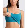 imageCRZ YOGA Butterlift Adjustable U Back Crop Tank Tops for Women  Padded Camisole Scoop Neck Workout Longline Sports BrasHawaiian Blue