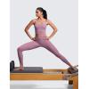 imageCRZ YOGA Butterlift Adjustable U Back Crop Tank Tops for Women  Padded Camisole Scoop Neck Workout Longline Sports BrasLight Lavender
