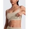 imageCRZ YOGA Butterlift Adjustable U Back Crop Tank Tops for Women  Padded Camisole Scoop Neck Workout Longline Sports BrasOak