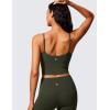 imageCRZ YOGA Butterlift Adjustable U Back Crop Tank Tops for Women  Padded Camisole Scoop Neck Workout Longline Sports BrasOlive Green