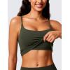 imageCRZ YOGA Butterlift Adjustable U Back Crop Tank Tops for Women  Padded Camisole Scoop Neck Workout Longline Sports BrasOlive Green