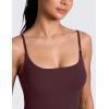 imageCRZ YOGA Butterlift Adjustable U Back Crop Tank Tops for Women  Padded Camisole Scoop Neck Workout Longline Sports BrasRipe Plum