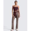 imageCRZ YOGA Butterlift Adjustable U Back Crop Tank Tops for Women  Padded Camisole Scoop Neck Workout Longline Sports BrasRipe Plum