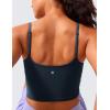 imageCRZ YOGA Butterlift Adjustable U Back Crop Tank Tops for Women  Padded Camisole Scoop Neck Workout Longline Sports BrasTrue Navy