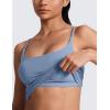 imageCRZ YOGA Butterlift Adjustable U Back Crop Tank Tops for Women  Padded Camisole Scoop Neck Workout Longline Sports BrasWashed Denim