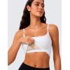 imageCRZ YOGA Butterlift Adjustable U Back Crop Tank Tops for Women  Padded Camisole Scoop Neck Workout Longline Sports BrasWhite