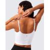 imageCRZ YOGA Butterlift Adjustable U Back Crop Tank Tops for Women  Padded Camisole Scoop Neck Workout Longline Sports BrasWhite