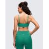 imageCRZ YOGA Butterluxe VNeck Sports Bras for Women  Adjustable Thin Straps Padded Yoga Top Basic Wireless CamisoleCascadia Green