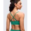 imageCRZ YOGA Butterluxe VNeck Sports Bras for Women  Adjustable Thin Straps Padded Yoga Top Basic Wireless CamisoleCascadia Green