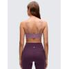 imageCRZ YOGA Butterluxe VNeck Sports Bras for Women  Adjustable Thin Straps Padded Yoga Top Basic Wireless CamisoleLight Lavender