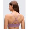 imageCRZ YOGA Butterluxe VNeck Sports Bras for Women  Adjustable Thin Straps Padded Yoga Top Basic Wireless CamisoleLight Lavender