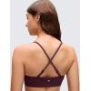 imageCRZ YOGA Butterluxe VNeck Sports Bras for Women  Adjustable Thin Straps Padded Yoga Top Basic Wireless CamisoleRipe Plum