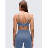 imageCRZ YOGA Butterluxe VNeck Sports Bras for Women  Adjustable Thin Straps Padded Yoga Top Basic Wireless CamisoleWashed Denim