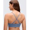 imageCRZ YOGA Butterluxe VNeck Sports Bras for Women  Adjustable Thin Straps Padded Yoga Top Basic Wireless CamisoleWashed Denim