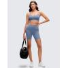 imageCRZ YOGA Butterluxe VNeck Sports Bras for Women  Adjustable Thin Straps Padded Yoga Top Basic Wireless CamisoleWashed Denim