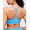 imageCRZ YOGA Butterluxe Y Back Sports Bras for Women  Padded Racerback Low Impact Spaghetti Thin Strap Workout Yoga TopKayak Blue