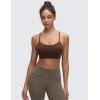 imageCRZ YOGA Butterluxe Y Back Sports Bras for Women  Padded Racerback Low Impact Spaghetti Thin Strap Workout Yoga TopLava Brown