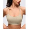 imageCRZ YOGA Butterluxe Y Back Sports Bras for Women  Padded Racerback Low Impact Spaghetti Thin Strap Workout Yoga TopOak