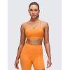 imageCRZ YOGA Butterluxe Y Back Sports Bras for Women  Padded Racerback Low Impact Spaghetti Thin Strap Workout Yoga TopTiger Orange