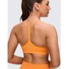 imageCRZ YOGA Butterluxe Y Back Sports Bras for Women  Padded Racerback Low Impact Spaghetti Thin Strap Workout Yoga TopTiger Orange