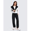 imageCRZ YOGA Cotton Fleece Lined Jogger Sweatpants Women 28  Casual Lounge Travel Pants with Pockets Winter WarmBlack
