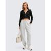 imageCRZ YOGA Cotton Fleece Lined Jogger Sweatpants Women 28  Casual Lounge Travel Pants with Pockets Winter WarmDove Grey Heather