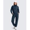 imageCRZ YOGA Cotton Fleece Lined Jogger Sweatpants Women 28  Casual Lounge Travel Pants with Pockets Winter WarmInk Blue